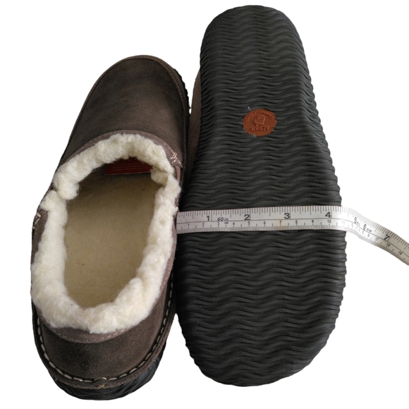 Acorn Comfort Earth Shearling Sheepskin Suede Hard Bottom Bedroom Shoe Slippers - Picture 12 of 16